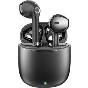 yobola Wireless Earbuds, Bluetooh Earbuds, Deep Bass Light Weight Mini Wireless Headphones for Running/Fitness, 25Hrs Playtime, Built-in Microphone, Touch Control, IPX5 Waterproof (Black)