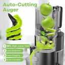 EanOruus Cold Press Juicer, 5.8" Wide Feed Chute Juice Extractor Machine with 400W, High Juice Yield, Slow Masticating Juicer for Whole Vegetables & Fruits, Black Gray