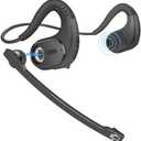 BANIGIPA Bluetooth Headset with Removable Microphone, Noise Cancelling Wireless Headset for Phones Laptop Computer PC, Open Ear Headphones for Office Meeting Running Cycling Driving Working-12 Hrs