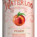 Waterloo Sparkling Water, Peach Naturally Flavored, 12 Fl Oz Cans (Pack of 12)  Zero Calories and Zero Sugar or Sweeteners
