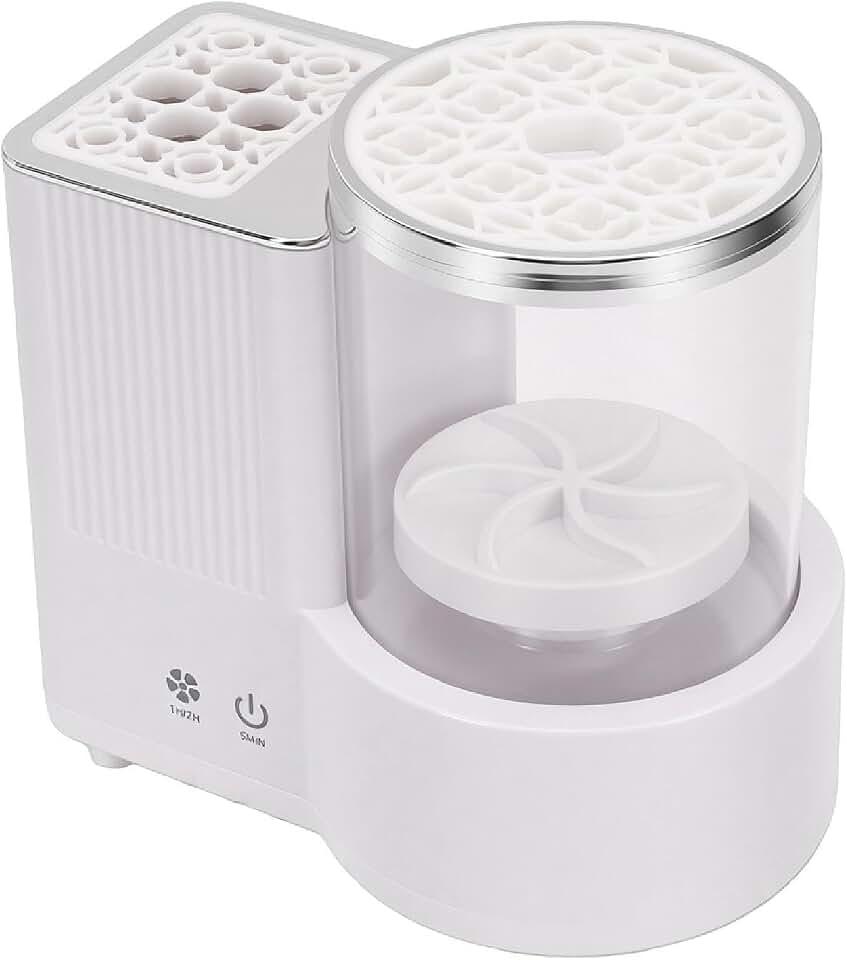 Electric Makeup Brush Cleaner, Automatic Cosmetic Brush Washer Machine for All Types, Gentle Cleaner with Fast Spin Dry for Home Salon