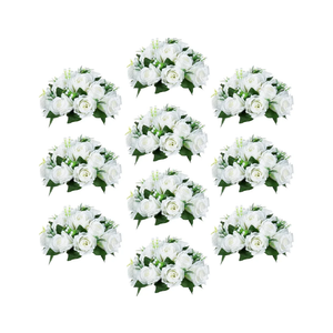 Sziqiqi Pack of 6 Fake Flower, Silk Rose Flowers, Suit for Wedding/Party Centerpiece Road Lead Flower Rack Decorations, 6 Pieces