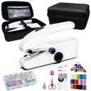 Unique sewing experience: Handheld sewing machine with storage box, portable package,mini sewing machine for travel, including various accessories and tools