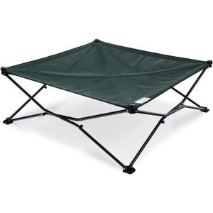 Coolaroo On-The-Go Elevated Dog Bed - Foldable Pop-Up Travel Dog Bed with Breathable, Moisture-Resistant Fabric, Carry Bag Included, Lightweight & Portable, Brunswick Green, Extra Large