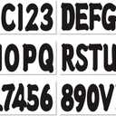 4 Sets of 3" Marine Boat Black Sticker Decals A-Z Letters & 0-9 Numbers for Yachts & Personal Watercraft Waterproof Anti-Scratch