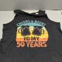 50th Birthday Gift Cheers And Beers To My 50 Years Tank Top, Large
