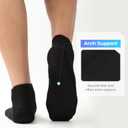 BAMBOO COOL Men's Ankle Socks Athletic Low Cut Heel Tab Cushioned Moisture Wicking, Running Arch Support Breathable, 8 Pack (Black, L)
