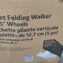 Medline Upright Walker with 5 Dual Wheels, Forearm Walker with Armrests, Height Adjustable, 300lb Weight Capacity, Height Adjustable 46-53", 31" Wide