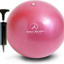 ProBody Pilates Small Exercise Ball with Pump - 9 Inch Workout Ball for Stability, Barre, Yoga, Core & Physical Therapy (Pink)