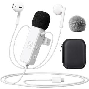 Sound Card Karaoke Headset with Real-Time in-Ear Monitoring & Microphone, 7 Sound Effects Voice Changer, Karaoke Headphones with Lavalier, 2 Modes Live Streaming Sound Card & Wired Earbuds Earphones