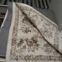 8x10 Washable Neutral Area Rug Brown Vintage Living Room Bedroom Carpet Non-Slip Soft Low Pile Floral Indoor Large Throw Rug for Dining Room Office