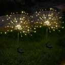 SUNNEST Solar Lights Outdoor, 150 LED Firework Light with 8 Modes Solar Garden Light for Yard Outside Fairy Lights Decor for Pathway Flowerbed Planter Balcony Patio Garden Decor (2 Pack 300LED) (Warm White)