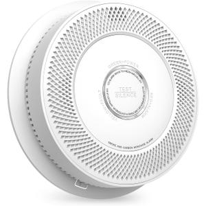 Jemay Smoke Detector Carbon Monoxide Detector Combo 10 Year Battery, Smoke and Carbon Monoxide Detector with Voice Reminder, LED Warning Light Indicators, 1 Pack