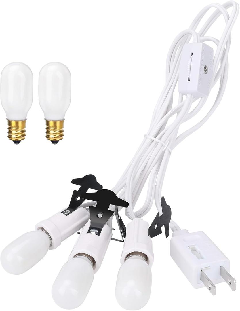 Village Collection Accessories Three Socket Light Set, 5 White Replacement Bulbs. for use with Various Village Series
