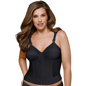 Exquisite Form 5107532 Fully Slimming Wireless Back & Posture Support Longline Bra with Back Closure (40D, Black)