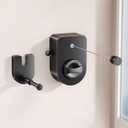 Retractable Clothesline Indoor, Non-Sagging Clothes Line Outdoors,13.7 Ft Heavy Duty Clothesline with Telescopic Hanging Rod, Wall Mounted Space-Saving Laundry Line (Black)