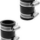 Fernco 1056-100 1-in. Flexible PVC Pipe Coupling for Plastic and Copper Plumbing Connections, 2-Pack