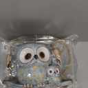 Swing Owl Hanging Planters for Indoor Plants, Cute Small Succulent Pots with Drainage Hole, Unique Resin Plant Hangers Outdoor, Hanging Plant Holder for String Of Pearls, Gift Ideas for Mother (Grey-2)