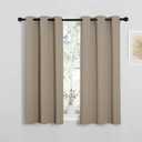 NICETOWN Bedroom Curtain Panels Blackout Draperies, Thermal Insulated Solid Grommet Blackout Curtains/Drapes (Taupe, 1 Pair, 34 by 45-inch)