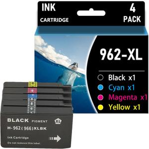 AMAZINK 962XL Ink Cartridges, 4 Pack (BK,C,M,Y) for OfficeJet Pro 9010, 9015, 9020, 9025, 9012, 9014, 9016, 9019, 9022, 9026, 9028 Printers