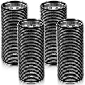 WILLBOND 4 Pcs Long Hair Rollers for Bangs Aluminum Core Curlers Thermal Self Grip Roller for Long and Medium Hair Women Hairstyle(4.7 x 2 Inch,Black)