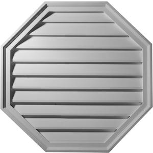 Ekena Millwork 30"W x 30"H x 1 1/8"P, Octagon Gable Vent Louver, Functional