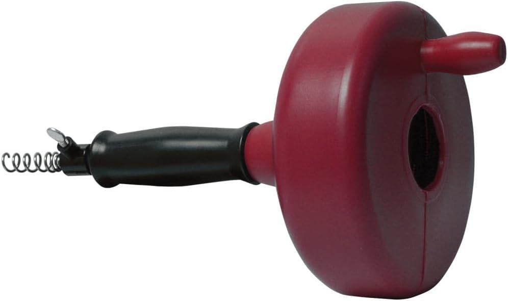 Manual Canister Drain Pipe Auger 25' (foot) for Small to Medium Household Drains up to 2" inch in diameter