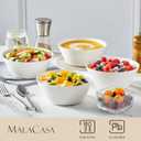 MALACASA 35 OZ Soup Bowls, White Porcelain Bowls Set of 4, Deep Bowl for Kitchen, Large Ceramic Bowls for Soup, Cereal, Salad, Ramen and Fruit, Dishwasher & Microwave Safe, Series Regular