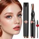 Heated Eyelash Curler - 2-in-1 Clip-Type Design, 3 Temperature Modes, USB Rechargeable Electric Eyelash Curler, Natural Curling 24H Long-Lasting Curl, Gift for Women, Black E