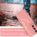 MOWIME for Samsung Galaxy S25 Plus Case, Back Cute Plating Love Letter Pattern with Anti-Fall Lens Cameras Protection Soft TPU Shockproof Phone Cases for Women Girls-Pink