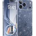 GVIEWIN for iPhone 17 Pro Max Case with Screen Protector, Upgraded [Full Camera Protection] [Non Yellowing] Glitter Slim Shockproof Clear Women Phone Cover for iPhone 17 Pro Max 6.9" (Twinkle Clear)