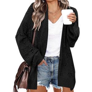 IN'VOLAND Womens Plus Size Crochet Cardigan Kimonos Boho Long Sleeve Oversized Summer Open Front Knitted Sweater, 26W