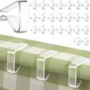 24 Pcs Clear Tablecloth Clips for Indoor Outdoor Tables, Plastic Table Cloth Holder Clips for Thick Tables, Picnic Table Clip Clamps Large