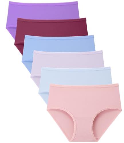 BAMBOO COOL Girls Underwear Kids Soft Skin-friendly Panties Breathable Lightweight Briefs For Teens 6-14 Years,Multicolored-f-6 Packs, X-Large