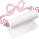 LemonRoad Pink Bow Toilet Paper Holder Wall Mount Coquette 12.2 x 2.3'', 12.2 x 2.36 inches