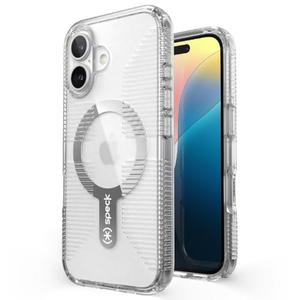 Speck Clear iPhone 16 Case - Slim Phone Case - MagSafe - GemShell - Crystal Clear