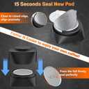 NESSUS Refill Kit for Reusable Nespresso Vertuo Pods, Lid Easy Remover for Original Seal, 100PCS Aluminum Foil Lids, Tamp & Press Refillable Vertuo Capsules Holder and Brush