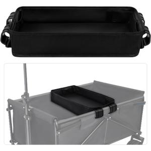 Stroller Tray for Wonderfold W2, 14.5x7.5x3.15 Inch Stroller Snack Tray Kids Cup Holder Double Sided Black Stroller Accessories, Leather Sides Easy to Clean, Convenient for Traveling Outdoors