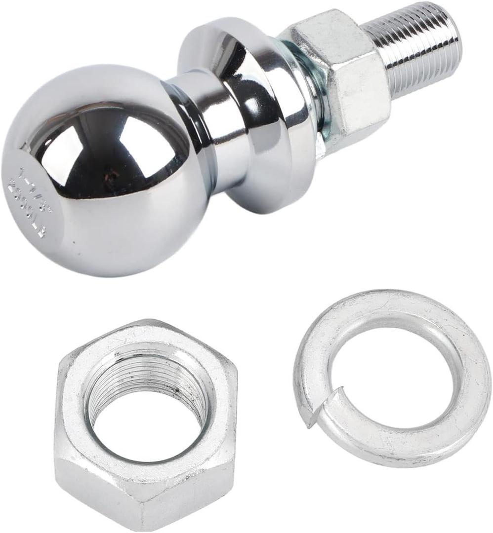 Steel & Chrome Hitch Ball Hitch Ball Kit17/8in Diameter Chrome Hex Nut Hitch Ball for ATV UTV Lawn Tractor 5/8x13/4in 2000 LBS ATV/UTV Spare Parts