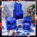 Cholemy 5 Pcs Square Nesting Boxes Decorative Gift Boxes with Lid and Ribbon Assorted Sizes Wrap for Wedding, Carnival, Anniversary, Birthday, Bridal Shower Party Gifts(Shiny Blue)