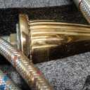 Shiny Polished Gold Widespread Bathroom Sink Faucet,Two Crystal Handle Three Hole Brass Lavatory Vanity Faucet,8-16 Inch Basin Mixer Tap with Pop Up Drain Assembly