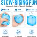 Ice Cube Squishy Fidget Toy, Slow-Rising Sensory Stress Cube for Relief & Focus, Desk Fidget for Adults (Blue)