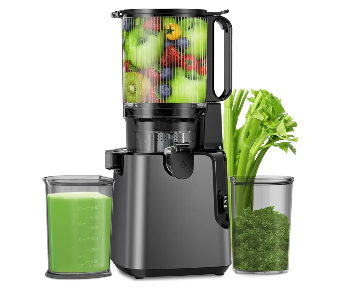 Juicer Machines with 5.8" Large Feed Chute, Cold Press Juicer for Whole Vegetables and Fruits 400W, Slow Masticating juicer Easy to Clean Juice Extractor Machine High Juice Yield