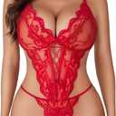 Avidlove Sexy Lingerie for Women Lace Teddy Bodysuit One Piece Lingerie (Small)