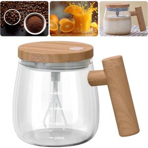 Self Stirring Mug, Electric Mixing Cup Lightweight Self Stirring Coffee Mug Electric High Speed Mixing Cup For Stir Mixed Drink Office Milk Protein for Office Home 400ml (Clear)