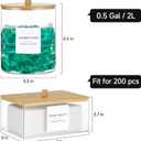 Glass Jars and Acrylic Dryer Sheet Holder, Laundry Pods Container with Bamboo Lid and 27 Labels, Powder Detergent Containers for Laundry Room Organization, Storage Jars Set (2 Pack)