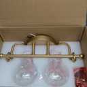 KSANA 2-Light Vanity Light with Globe Clear Glass Shade, Gold Vanity Lights for Bathroom, Powder Room, 13" L x 7" W x 9" H