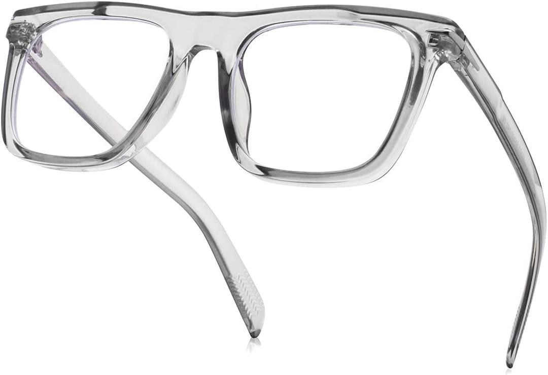 Gleyemor Blue Light Glasses for Men Women Trendy Square Frame Blue Light Blocking Lens Computer Glasses