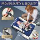 LUMARA Toddler Airplane Bed - Inflatable Airplane Bed for Toddlers, Plane Baby Mattress for Kids - Blow Up Air Mattress for Child Flight Sleep with Safety Belt, Innovative Valves, No Pump Needed 31.5"L x 19.7"W x 23.6"Th