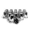 Grandroad auto 20 Pack Flat Top Lug Nut Covers, 33mm by 2-3/4" Thread On Chrome Nut Cover Caps ABS Plastic Anti-Rust Screw-on Lug Nut Covers for Semi Trucks